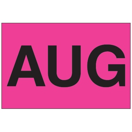 Bsc Preferred 2 x 3'' - ''AUG'' Fluorescent Pink Months of the Year Labels BUY00021168